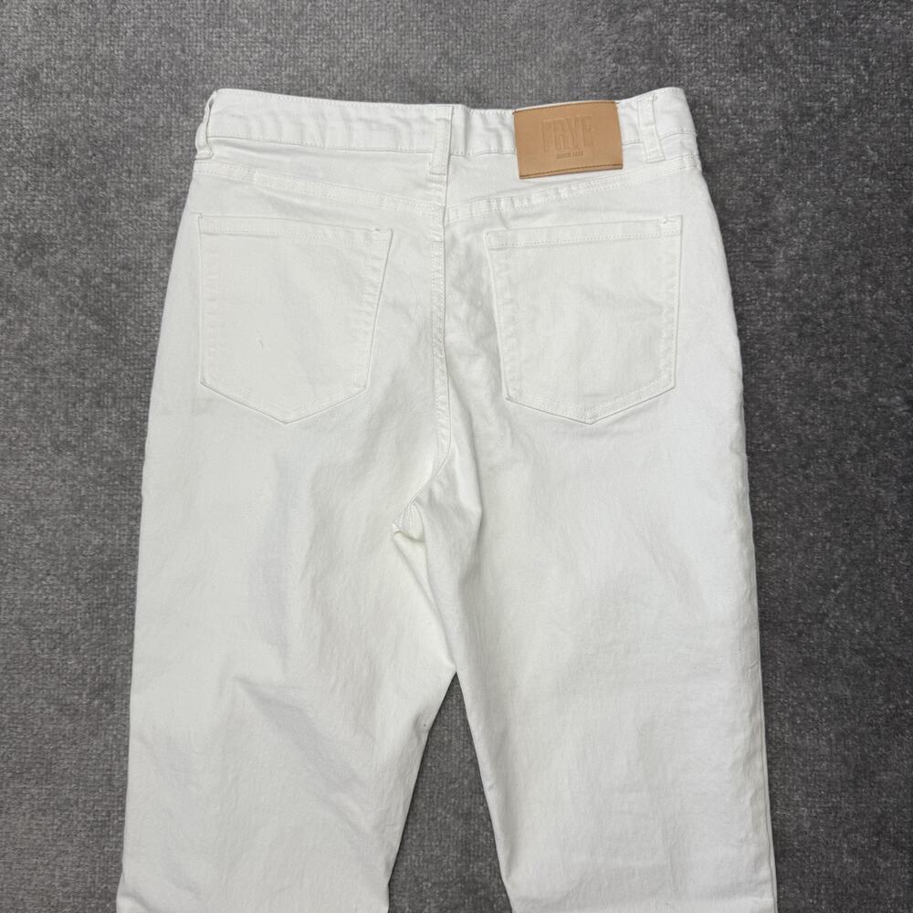 Frye Jeans Womens 4/27 White Straight Leg Stretch Denim Pants High Rise Casual - Picture 10 of 12